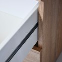 KimDesk 110x60 cm lille skrivebord træ med 4 skuffer opbevaring eg Udsalg