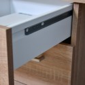 KimDesk 110x60 cm lille skrivebord træ med 4 skuffer opbevaring eg Udvalg