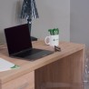 KimDesk 110x60 cm lille skrivebord træ med 4 skuffer opbevaring eg Mængderabat