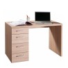 KimDesk 110x60 cm lille skrivebord træ med 4 skuffer opbevaring eg Tilbud