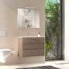Mia væghængt lille badeværelses møbel skab 80cm håndvask spejl LED lys Tilbud