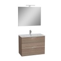 Mia væghængt lille badeværelses møbel skab 80cm håndvask spejl LED lys Rabatter