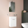 Mia væghængt lille badeværelses møbel skab 40cm håndvask spejl LED lys Tilbud