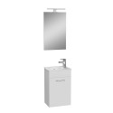 Mia væghængt lille badeværelses møbel skab 40cm håndvask spejl LED lys Rabatter