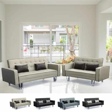 Tanzanite Duetto sæt med 2- og 3-personers sofaer i eco læder