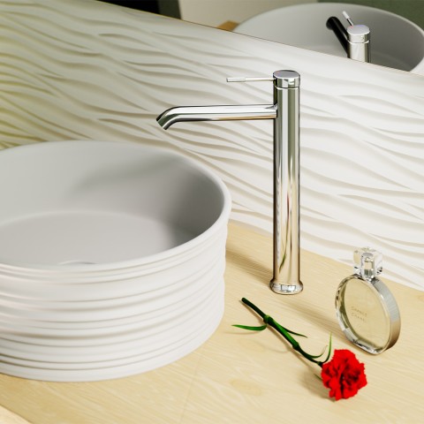 Moderne design forkromet høj håndvaskarmatur Riviera