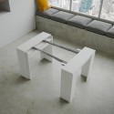 Basic askehvid spisebord med udtræk 90x48-308 cm træ konsolbord Rabatter
