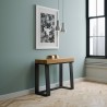Asia Oak egetræ spisebord med udtræk 90x40-288 cm træ konsolbord På Tilbud