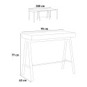 Banco askehvid spisebord med udtræk 90x40-300 cm træ konsolbord Rabatter