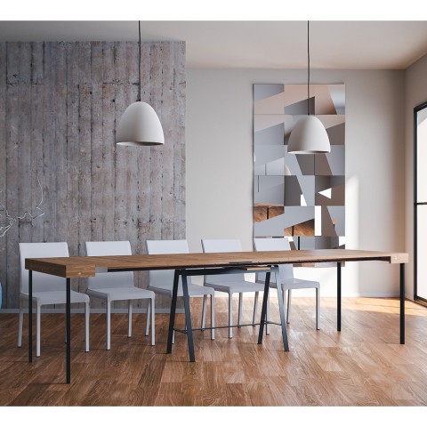 Banco Oak egetræ spisebord med udtræk 90x40-300 cm træ konsolbord Kampagne