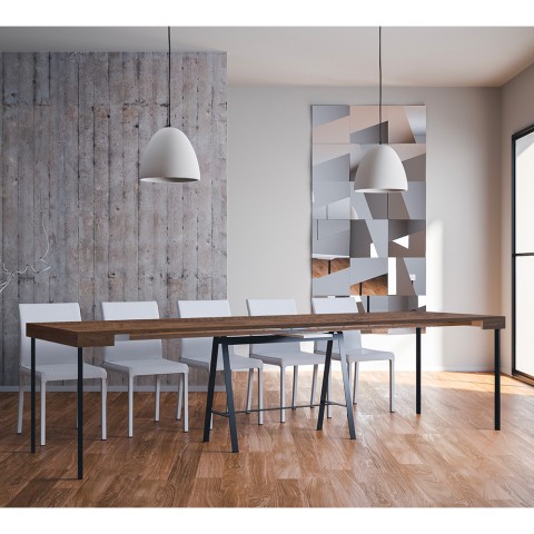 Banco Noix valnødde spisebord med udtræk 90x40-300 cm træ konsolbord Kampagne