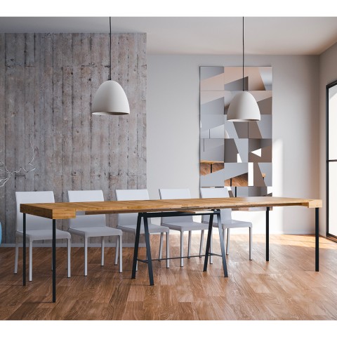 Banco Fir grantræ spisebord med udtræk 90x40-300 cm træ konsolbord Kampagne