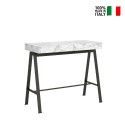 Banco Small Marble marmor spisebord med udtræk 90x40-196 cm konsolbord På Tilbud