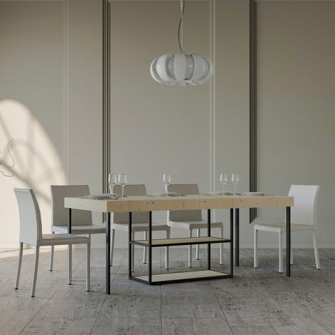 Camelia Premium Nature spisebord med udtræk grantræ 90x40-290 cm