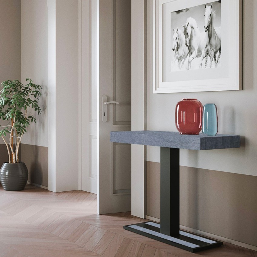 Capital Concrete grå spisebord med udtræk 90x40-300 cm træ konsolbord Kampagne