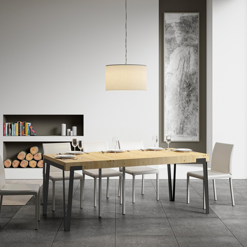 Dalia Premium Nature spisebord med udtræk 90x40-290 cm træ konsolbord Kampagne