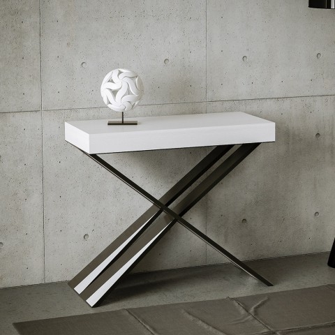 Diago Small hvid asketræ spisebord med udtræk 90x40-196 cm konsolbord Kampagne