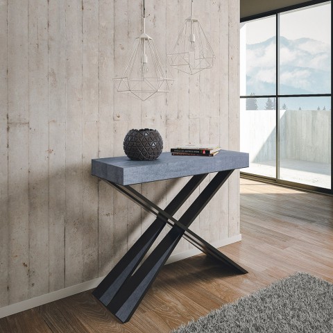 Diago Small Concrete grå spisebord med udtræk 90x40-196 cm konsolbord Kampagne