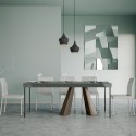 Diamante Small Premium Concrete spisebord med udtræk træ 90x40-196 cm Udsalg
