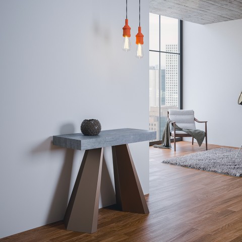 Diamante Concrete grå spisebord med udtræk 90x40-300 cm træ konsolbord
