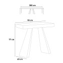 Diamante Concrete grå spisebord med udtræk 90x40-300 cm træ konsolbord Udvalg
