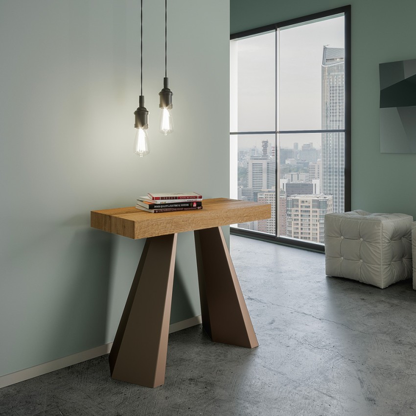 Diamante Premium Oak spisebord med udtræk 90x40-300 cm træ konsolbord Kampagne