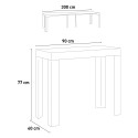 Ghibli hvid asketræ spisebord med udtræk 90x40-300 cm træ konsolbord Mængderabat