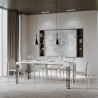 Ghibli Marble marmor spisebord med udtræk 90x40-300 cm træ konsolbord Udsalg