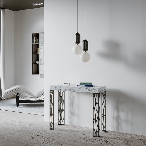 Moderne design udvidelig konsol 90x40-300cm marmorbord Ghibli Marble