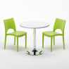 Long Island hvid cafebord sæt: 2 Paris farvet stole og 70cm rundt bord Model
