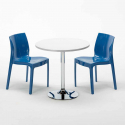 Long Island hvid cafebord sæt: 2 Ice farvet stole og 70cm rundt bord Omkostninger