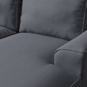 Diamante 3 personers chaiselong sofa stofbetræk med armlæn til stue Tilbud