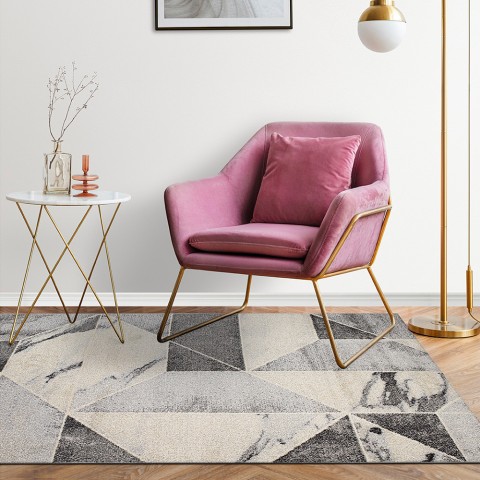 Rektangulært tæppe moderne design stue kontor Art Elegant Grey