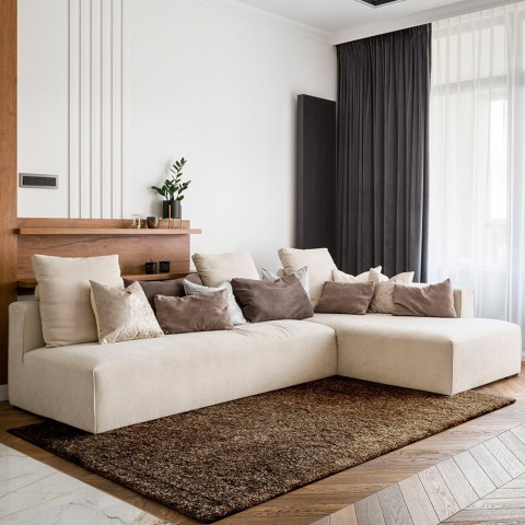 Rektangulært tæppe moderne design ensfarvet stue Trend Brown