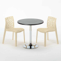 Cosmopolitan sort cafebord sæt: 2 Gruvyer farvet stole og 70cm rundt bord Billig