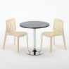 Cosmopolitan sort cafebord sæt: 2 Gruvyer farvet stole og 70cm rundt bord Billig