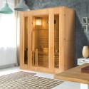 Zen 3 personer sauna 153x110x190 cm med saunaovn 3500 w og tilbehør På Tilbud