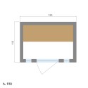 Zen 3 personer sauna 153x110x190 cm med saunaovn 3500 w og tilbehør Model