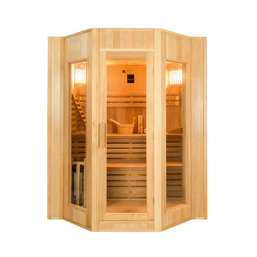 Zen 4 personer sauna 198x174x200 cm med saunaovn 8000 w og tilbehør Kampagne