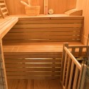 Sense 4 personer sauna 150x150x200 cm med saunaovn 6000 w og tilbehør Udvalg