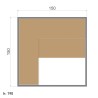 Sense 4 personer sauna 150x150x200 cm med saunaovn 6000 w og tilbehør Mål