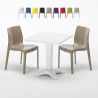 Patio hvid havebord sæt: 2 Ice farvet stole og 70cm kvadratisk bord Kampagne