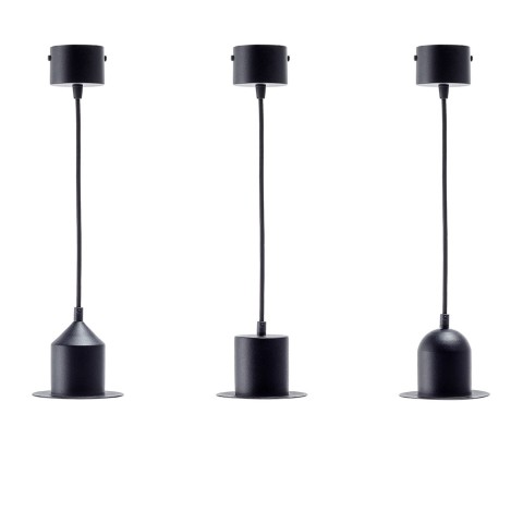 Hat Lamp Set 3 stk. sort metal loftlampe pendel til stue soveværelse