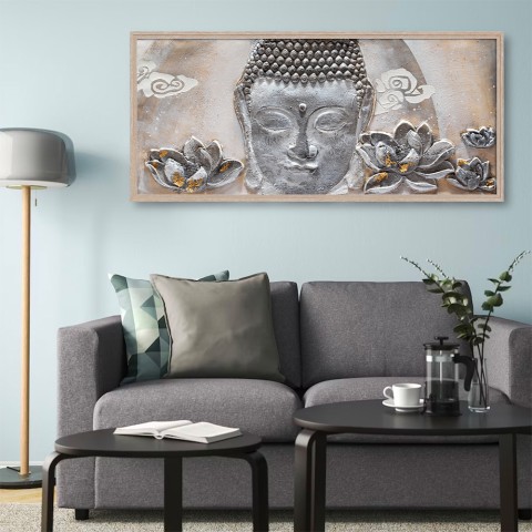 W218 håndmalet maleri på lærred 150x65 cm ramme kunst billede til væg Kampagne