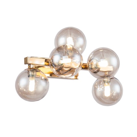 Dallas Maytoni gylden væglampe 5 glas kugler design stue soveværelse Kampagne