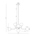 Erich Maytoni lysekrone moderne loftlampe metal 8 glas kugler stue Mål