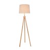 Calvin Maytoni stor træ gulvlampe design stof lampeskærm til stue På Tilbud