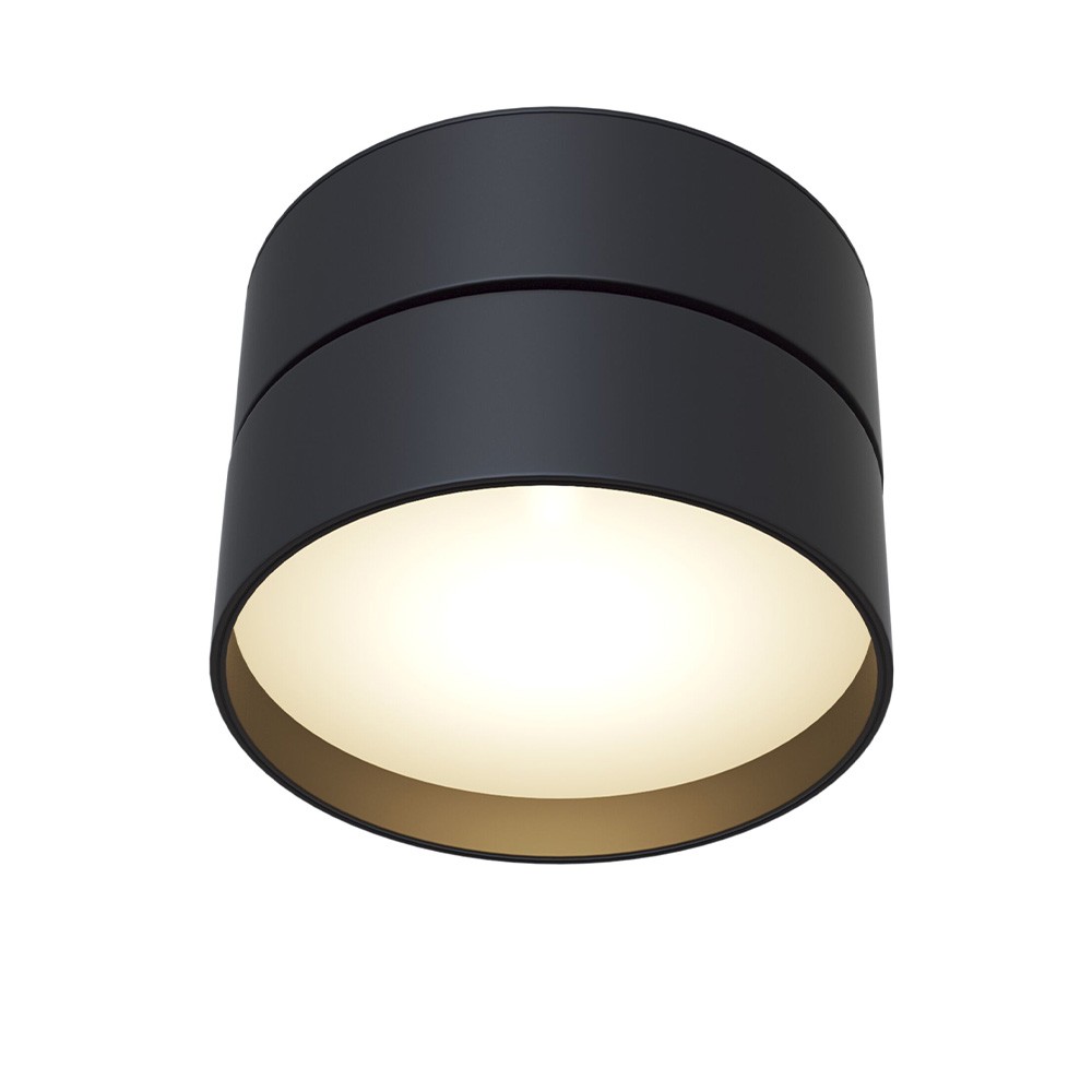 Moderne sort rund loftslampe med justerbart LED-lys Onda Maytoni