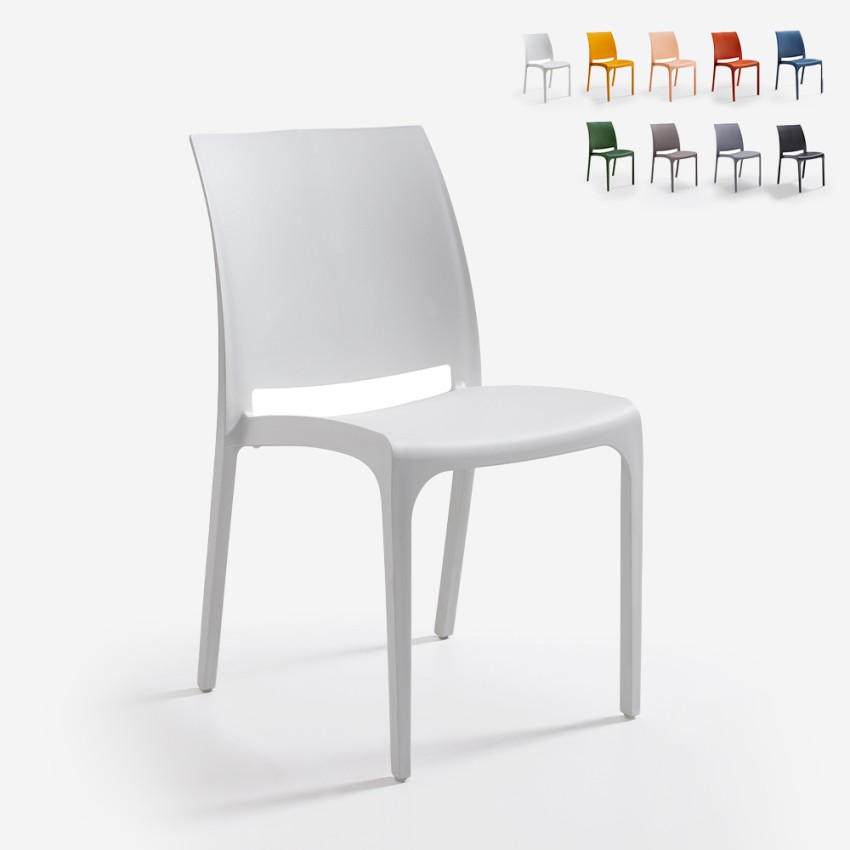 Volga BICA moderne spisestole stabelbare stole plast farverig design På Tilbud