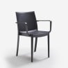 Sæt med 23 spisebordsstole med armlæn i plast stabelbare havestole Victoria BICA Model